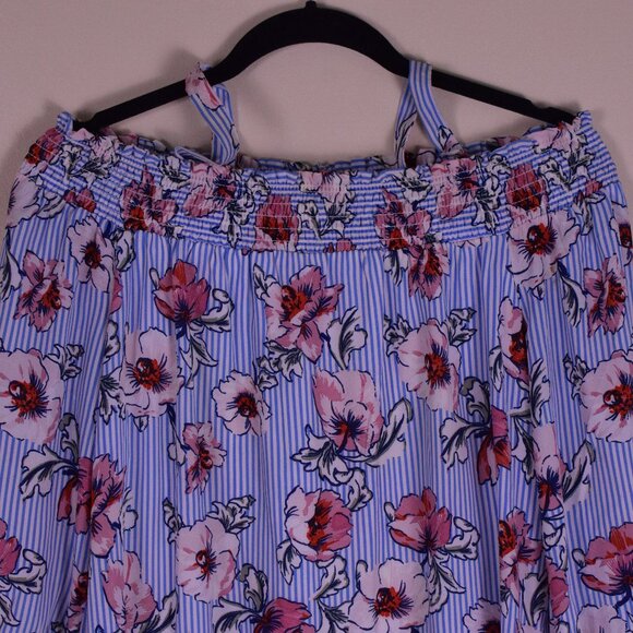 Women's As U Wish Blue Floral 3/4 Sleeve Lined Midi Dress - Size S - Picture 2 of 8